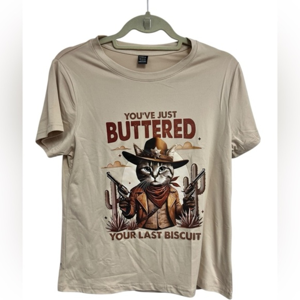 SHEIN Beige You’ve Just Buttered Your Last Biscuit T-shirt